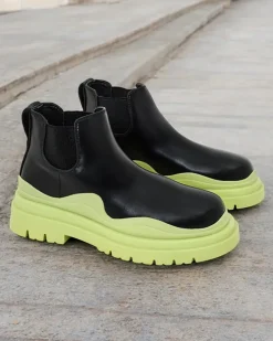 Botki Z Delikatnym Ociepleniem|Nowość^Royalfashion Botki damskie wsuwane Derri zielony