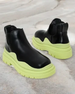 Botki Z Delikatnym Ociepleniem|Nowość^Royalfashion Botki damskie wsuwane Derri zielony