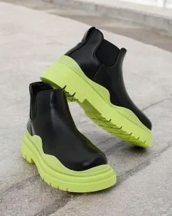 Botki Z Delikatnym Ociepleniem|Nowość^Royalfashion Botki damskie wsuwane Derri zielony