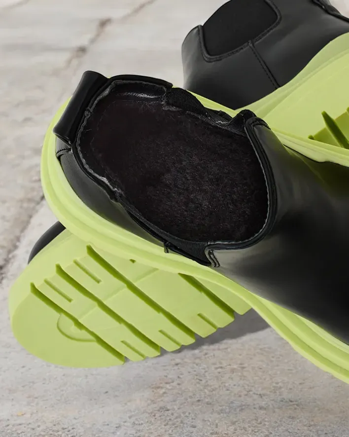 Botki Z Delikatnym Ociepleniem|Nowość^Royalfashion Botki damskie wsuwane Derri zielony