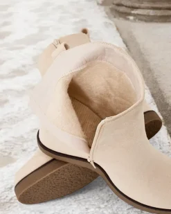 Botki Z Delikatnym Ociepleniem|Botki Na Koturnie^Royalfashion Botki damskie na koturnie Nerias beżowy