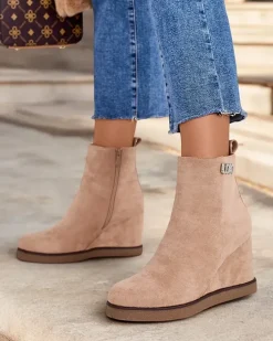 Botki Z Delikatnym Ociepleniem|Botki Na Koturnie^Royalfashion Botki damskie na koturnie Serda