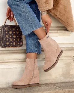 Botki Z Delikatnym Ociepleniem|Botki Na Koturnie^Royalfashion Botki damskie na koturnie Serda