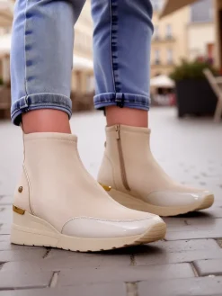 Botki Z Delikatnym Ociepleniem|Botki Na Koturnie^Royalfashion Botki damskie na koturnie Zarricos