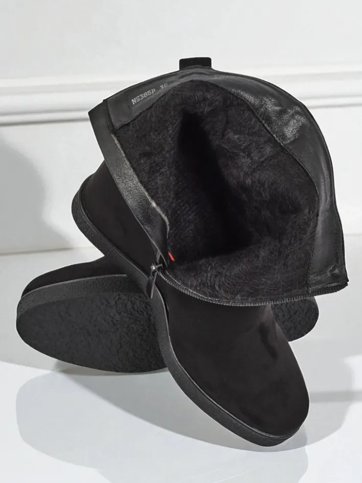 Botki Z Delikatnym Ociepleniem|Botki Na Koturnie^Royalfashion Botki damskie na koturnie Nerias czarny