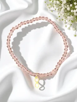 Biżuteria^Royalfashion Bransoletka damska z zawieszką nieskończoności Jasnoróżowy