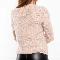 Swetry^Royalfashion Brązowy sweter damski Camel