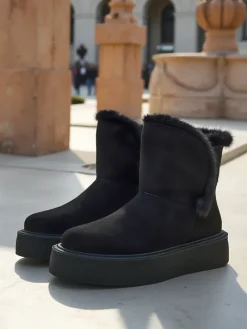 Śniegowce|Botki Na Platformie^Royalfashion Buty a'la śniegowce damskie Cozio czarny