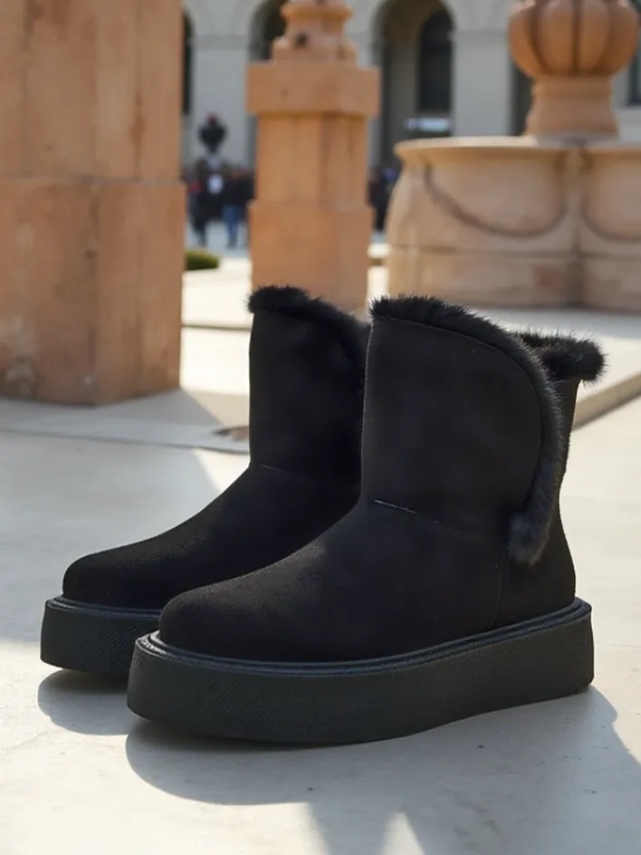 Śniegowce|Botki Na Platformie^Royalfashion Buty a'la śniegowce damskie Cozio czarny