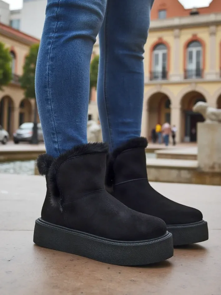 Śniegowce|Botki Na Platformie^Royalfashion Buty a'la śniegowce damskie Cozio czarny