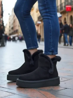 Śniegowce|Botki Na Platformie^Royalfashion Buty a'la śniegowce damskie Cozio czarny