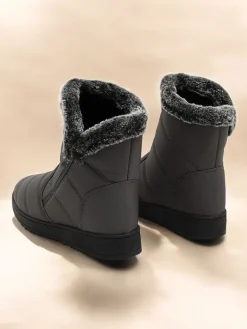 Botki Z Delikatnym Ociepleniem|Śniegowce^Royalfashion Buty a'la śniegowce damskie Baccinis gołębi szary