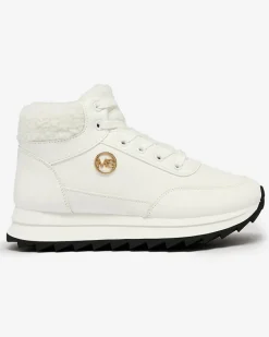 Ocieplane|Sneakersy^Royalfashion Buty sportowe damskie z ociepleniem w kolorze m Cerrto biały