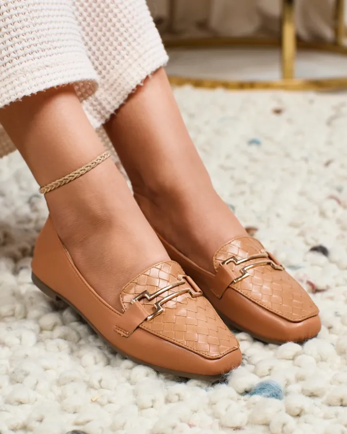 Półbuty|Mokasyny Na Płaskiej Podeszwie^Royalfashion owe damskie mokasyny Bulerol Camel