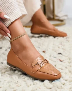 Półbuty|Mokasyny Na Płaskiej Podeszwie^Royalfashion owe damskie mokasyny Bulerol Camel