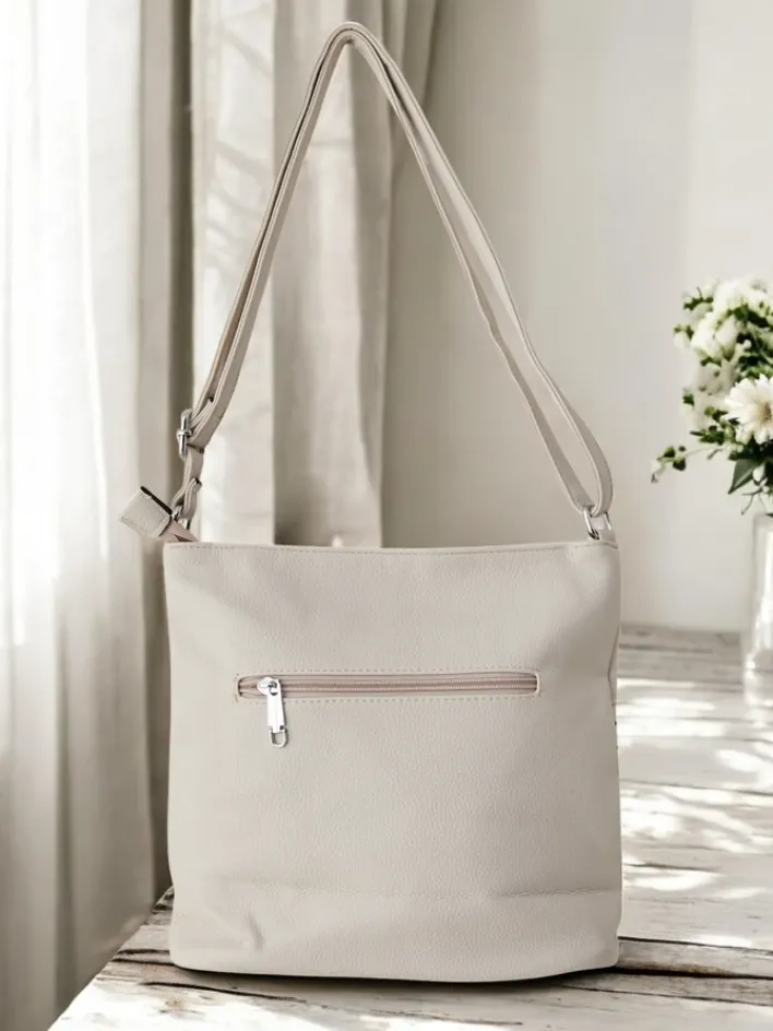 Małe Torebki^Royalfashion Casualowa damska torebka z eko skóry beżowy