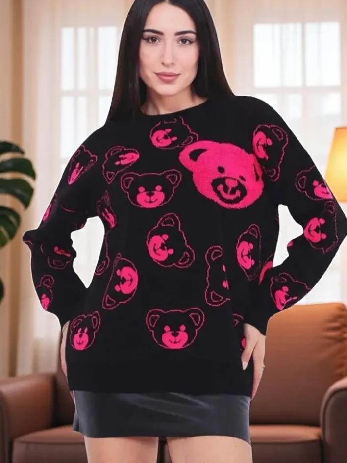 Swetry^Royalfashion Cienki damski sweterek czarny