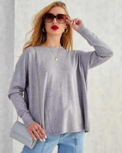 Swetry^Royalfashion Cienki damski sweterek gołębi szary