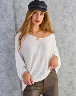 Swetry^Royalfashion Cienki damski sweterek biały