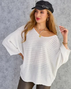 Swetry^Royalfashion Cienki damski sweterek biały