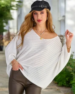 Swetry^Royalfashion Cienki damski sweterek biały