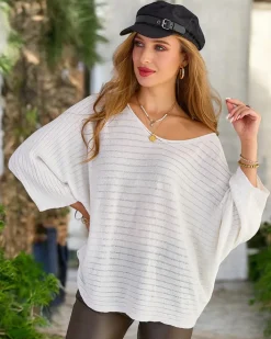 Swetry^Royalfashion Cienki damski sweterek biały