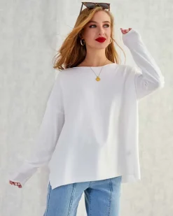 Swetry^Royalfashion Cienki damski sweterek biały