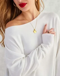 Swetry^Royalfashion Cienki damski sweterek biały