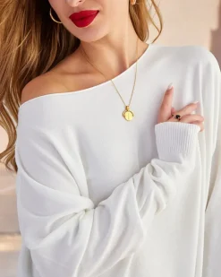 Swetry^Royalfashion Cienki damski sweterek biały