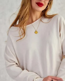 Swetry^Royalfashion Cienki damski sweterek Ecru