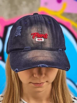 Czapki I Kapelusze^Royalfashion Czapka z Daszkiem Paris 1976 Granatowy