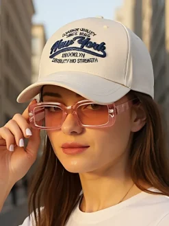 Czapki|Czapki I Kapelusze^Royalfashion Czapka z Daszkiem New York Unisex Jasny beż