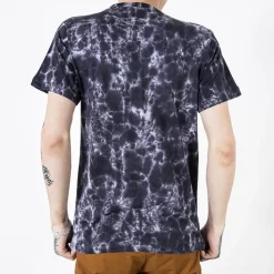 Bluzki^Royalfashion Czarna bawełniana koszulka męska z printem czarny