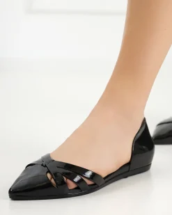 Baleriny Klasyczne^Royalfashion Czarne baleriny damskie z gumy Favoli czarny