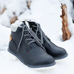 Chłopięce^Royalfashion Czarne chłopięce ocieplane trzewiki Tiptop czarny