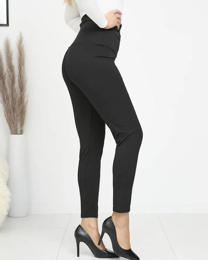 Legginsy / Tregginsy|Plus Size^Royalfashion Czarne damskie legginsy PLUS SIZE