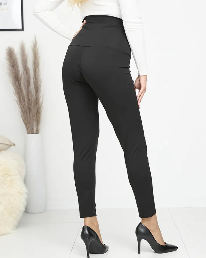 Legginsy / Tregginsy|Plus Size^Royalfashion Czarne damskie legginsy PLUS SIZE