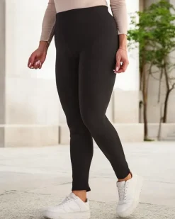 Legginsy / Tregginsy|Plus Size^Royalfashion Czarne klasyczne damskie legginsy z ociepleniem PLUS SIZE