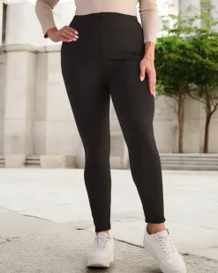 Legginsy / Tregginsy|Plus Size^Royalfashion Czarne klasyczne damskie ocieplane legginsy PLUS SIZE