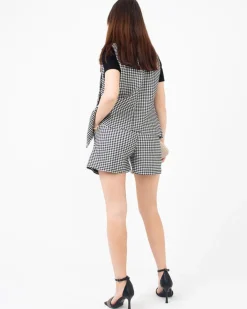 Szorty|Krótkie Spodenki^Royalfashion damski garnitur w kratkę czarny