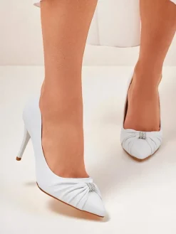 Szpilki^Royalfashion Czółenka damskie eko skórzane Venetia Nera biały