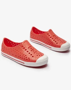 Chłopięce|Dziewczęce^Royalfashion Czerwone ażurowe dziecięce gumowe trampki Jiteri czerwony