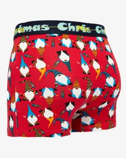 Majtki^Royalfashion Czerwone męskie bokserki świąteczne czerwony