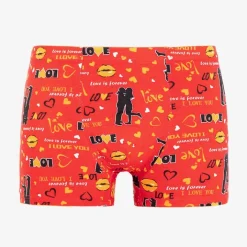 Majtki^Royalfashion Czerwone męskie bokserki z nadrukiem czerwony