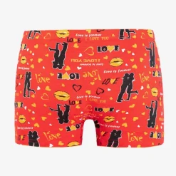 Majtki^Royalfashion Czerwone męskie bokserki z nadrukiem czerwony
