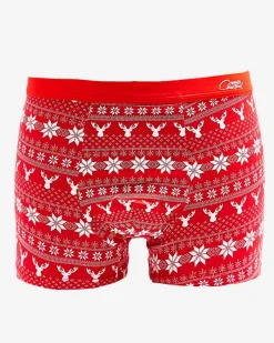Majtki^Royalfashion Czerwone męskie bokserki świąteczne