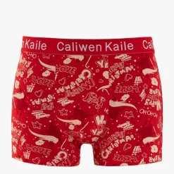 Majtki^Royalfashion Czerwone świąteczne bokserki męskie
