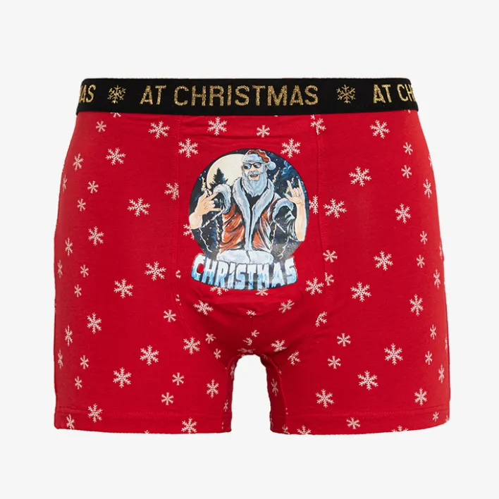 Majtki^Royalfashion Czerwone świąteczne męskie bokserki