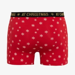Majtki^Royalfashion Czerwone świąteczne męskie bokserki