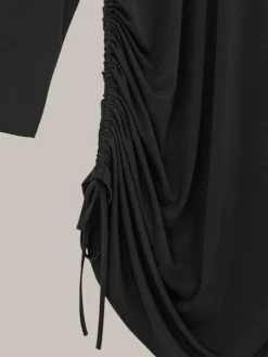 Sukienki Krótkie^Royalfashion Damska długa sukienka z marszczeniem